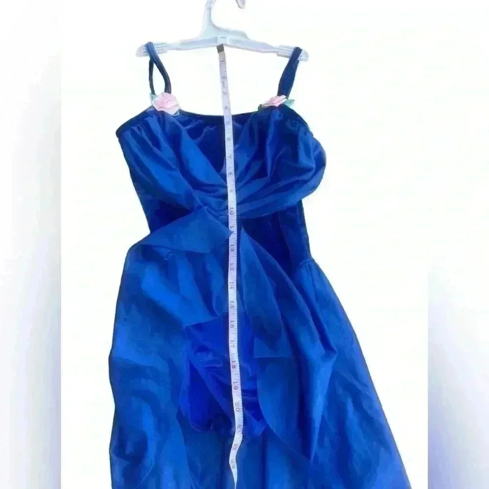 Boutique Girls Dance costume beautiful royal blue backless flower detail sz L
